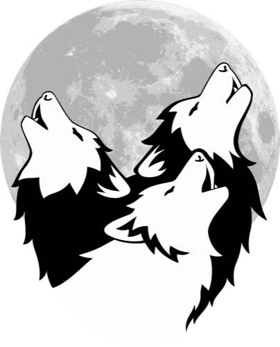 Howl Logo, wolves howling (presumably at the moon)