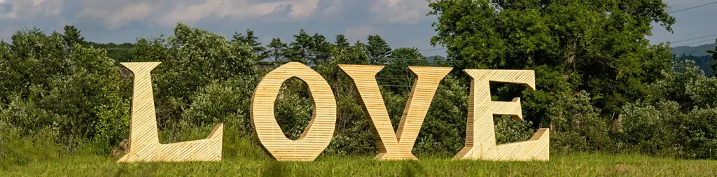 LOVE sculpture at Firefly 2023